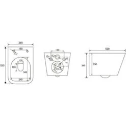 Wall Hung Rimless Square Toilet Pan & Seat With 0.82m - 1.0m Low Height Concealed Cistern WC Frame -Home Sale Shop 92607908 4