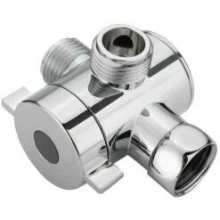 Bath Shower Head Arm Mounted Diverter Valve With 1/2 Inch 3 Way T-Adapter