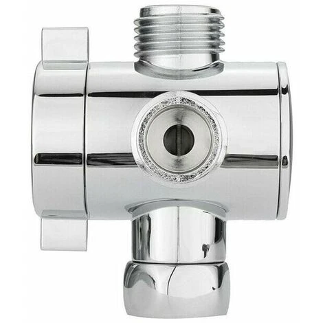 Bath Shower Head Arm Mounted Diverter Valve With 1/2 Inch 3 Way T-Adapter 4 Bath Shower Head Arm Mounted Diverter Valve With 1/2 Inch 3 Way T-Adapter - Image 2