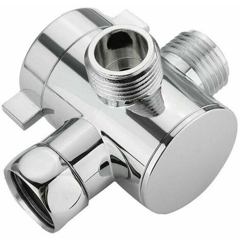 Bath Shower Head Arm Mounted Diverter Valve With 1/2 Inch 3 Way T-Adapter 6 Bath Shower Head Arm Mounted Diverter Valve With 1/2 Inch 3 Way T-Adapter - Image 4