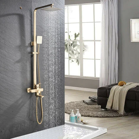 Gold Shower Panel Shower System Shower Shelf Set Solid Wall Shower Set Built-in Shower Gold 3 Gold Shower Panel Shower System Shower Shelf Set Solid Wall Shower Set Built-in Shower Gold