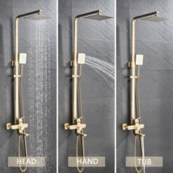 Gold Shower Panel Shower System Shower Shelf Set Solid Wall Shower Set Built-in Shower Gold 10 Gold Shower Panel Shower System Shower Shelf Set Solid Wall Shower Set Built-in Shower Gold -Home Sale Shop 93564484 4