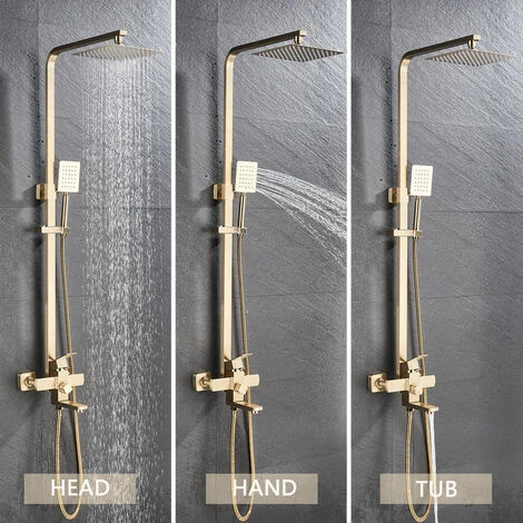 Gold Shower Panel Shower System Shower Shelf Set Solid Wall Shower Set Built-in Shower Gold 6 Gold Shower Panel Shower System Shower Shelf Set Solid Wall Shower Set Built-in Shower Gold - Image 4