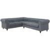 Right Hand Corner Sofa L-Shaped Button Tufted 5 Seater Grey Fabric Chesterfield 2 Right Hand Corner Sofa L-Shaped Button Tufted 5 Seater Grey Fabric Chesterfield -Home Sale Shop 9482757 1