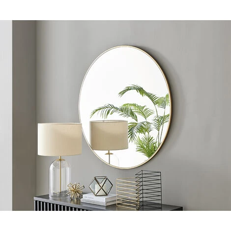 Furniturebox Emma 100cm Round Art Deco Gold Frame Wall Mirror Hallway Living Room Dining Room Bedroom 3 Furniturebox Emma 100cm Round Art Deco Gold Frame Wall Mirror Hallway Living Room Dining Room Bedroom