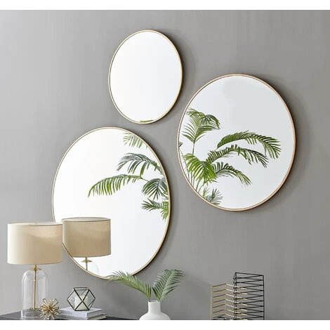 Furniturebox Emma 100cm Round Art Deco Gold Frame Wall Mirror Hallway Living Room Dining Room Bedroom 6 Furniturebox Emma 100cm Round Art Deco Gold Frame Wall Mirror Hallway Living Room Dining Room Bedroom - Image 4