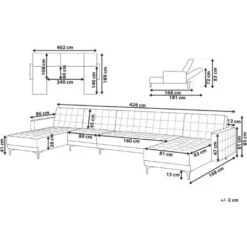 Modular U-Shaped Corner Sofa Bed 2 Chaises Seat Section Black Velvet Aberdeen 9 Modular U-Shaped Corner Sofa Bed 2 Chaises Seat Section Black Velvet Aberdeen -Home Sale Shop 96767055 3