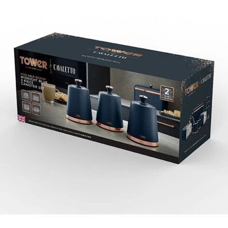 Tower Cavaletto Set Of 3 Canisters Midnight Blue 4 Tower Cavaletto Set Of 3 Canisters Midnight Blue - Image 2