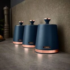 Tower Cavaletto Set Of 3 Canisters Midnight Blue 9 Tower Cavaletto Set Of 3 Canisters Midnight Blue -Home Sale Shop 96980402 3