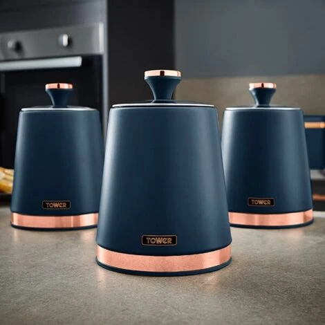 Tower Cavaletto Set Of 3 Canisters Midnight Blue 6 Tower Cavaletto Set Of 3 Canisters Midnight Blue - Image 4