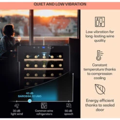 Klarstein Barossa 32 Uno Wine Refrigerator 1 Zone 95 Litres / 36 Bottles Touch Display -Home Sale Shop 97224449 4