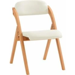 SoBuy Folding Chair Wooden Padded Folding Kitchen Dining Chair Office Chair Desk Chair,FST92-W